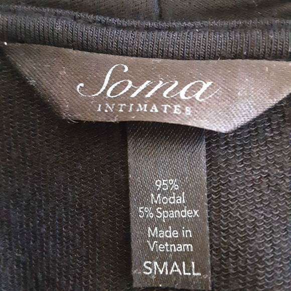 SOMA Intimates Soft Plush Black Cardigan Sweater Jacket Sz. S - Picture 6 of 6